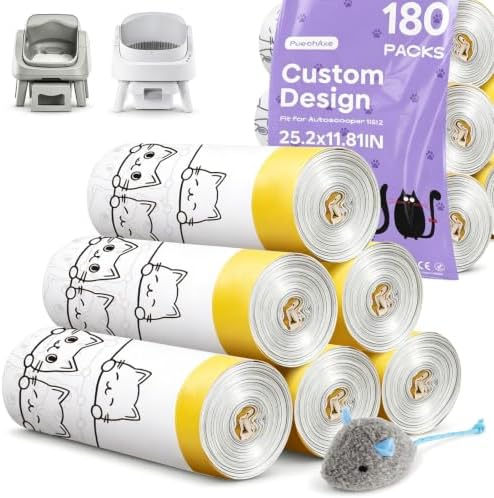 180 Count Cat Litter Bags for Pet Pivot Autoscooper 11/12 Box by PuechAxe