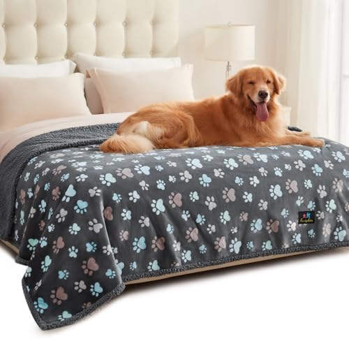 Luciphia Waterproof Dog Blanket Reversible Sherpa Fleece for Large Dogs Cat by luciphia