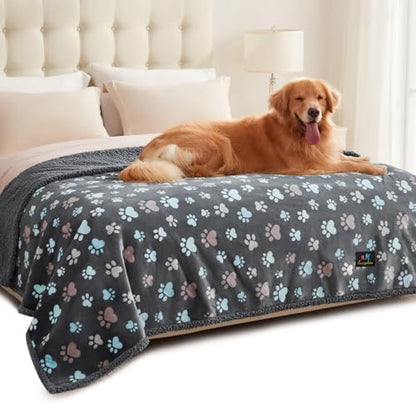 Luciphia Waterproof Dog Blanket Reversible Sherpa Fleece for Large Dogs Cat by luciphia