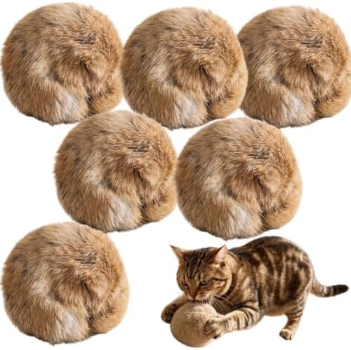 6 Pcs Faux Rabbit Fur Cat Toys with Catnip – Fuzzy Cats Balls for Indoor Cats, Fake Rabbit Fur Ball Cat Toy for Playtime by Unknown
