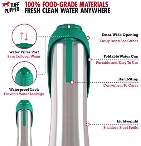 PupFlask Large Dog Water Bottle, Portable Stainless Steel Travel Bowl - Image 5
