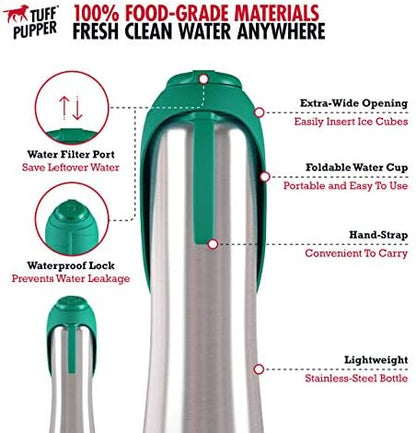 PupFlask Large Dog Water Bottle, Portable Stainless Steel Travel Bowl - Image 5