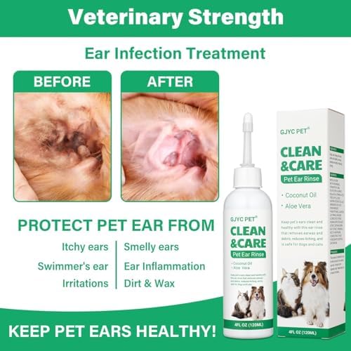 Ear Cleaner for Dogs and Cats with Flexible Long Tube- Ear Infection Treatment, Deep Canal Solution for Ear Mites, Infections, Itch, Wax & Smell, Safe Aloe Vera Formula, 4 oz - Image 2
