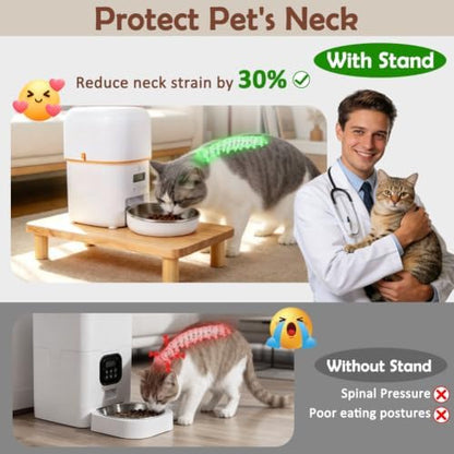 SZEE Cat Food Stand, Elevated Cat Feeder Stand for Automatic Feeder & Bowls - Image 3