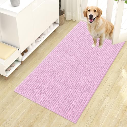 OLANLY Dog Door Mat for Muddy Paws 44x24, Extra Absorbent Chenille Mud Mat by OLANLY