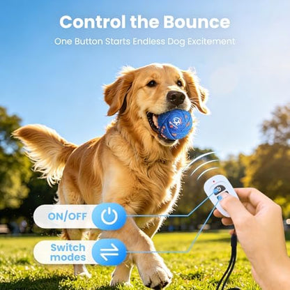 Smart Interactive Dog Toys - Auto Bouncing & Rolling Ball, 3 Interactive Modes, Chew-Resistant E-TPU Material, IPX7 Waterproof, Smart Chase Pet Toy Ball for Medium and Large Dogs - Blue - Image 4