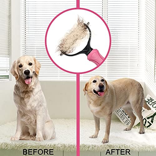 Undercoat Rake for Dogs, whoobell 2 Side Undercoat Brush for Deshedding and Dematting for Dog Cat Rabbit, Professional Pet Grooming HairTools, Removes Loose Undercoat and Nasty Shedding - Image 5