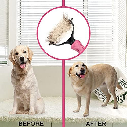 Undercoat Rake for Dogs, whoobell 2 Side Undercoat Brush for Deshedding and Dematting for Dog Cat Rabbit, Professional Pet Grooming HairTools, Removes Loose Undercoat and Nasty Shedding - Image 5