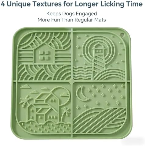 Dog Lick Mat with Suction Cups, Silicone Slow Feeder Mat for Anxiety Relief, Green - Image 7