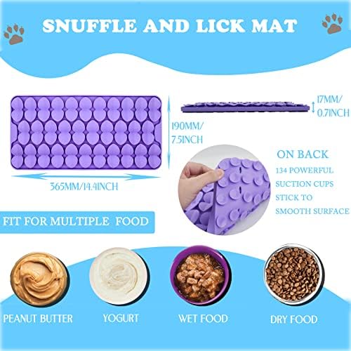 Silicone Snuffle Mat for Dogs Slow Feeder Lick Mat with Suction Cups Dogs Sniff Mat Dogs & Cats Entertainment Toys for Boredom(Purple) - Image 2