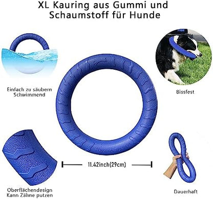 Blue Indestructible Dog Toys for Aggressive Chewers Flying Discs for Medium/Large Breeds Dog Training Ring, - Image 3