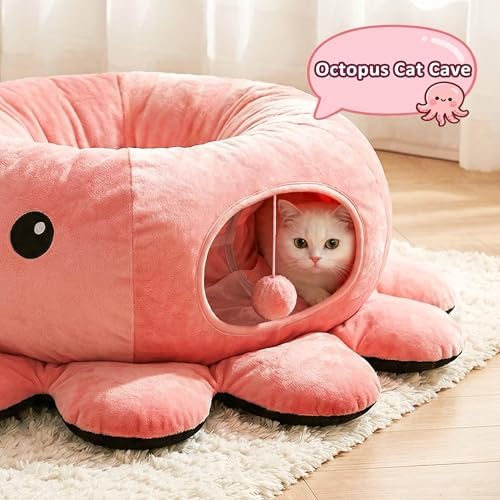 Cat Tunnel Bed with 20 Cat Toys, Kitten Toys for Indoor Kittens,Pink - Image 3