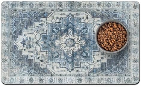 Pet Food Mats for Floor, Absorbent Dog Mat for Food and Water Dispenser Mat, Dog Food Mat Quick Dry Cat Food Mat Pet Supplies by Unknown