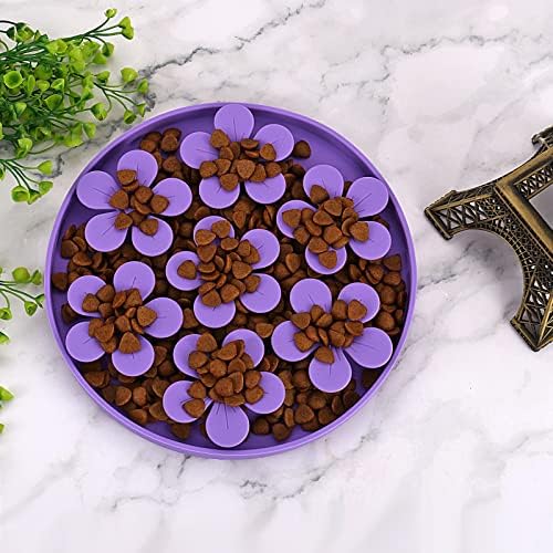 Slow Feeder,Cat Help Slow Down Eating Speed Cut Flower Silicone Rubber Cute Slow Feeder for Puppy/Cat/Dog - Image 4