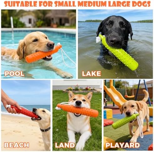 BINGPET Dog Float Bumper Toy 2 Pack,10.8" Lightweight Bumper for Water Fetch Outdoor,Floating Dog Water Toys for Medium Large Dogs,Fetch Rope Pet Toy Dock Diving Retrieving Dummy for Pool/Beach/Lake - Image 6