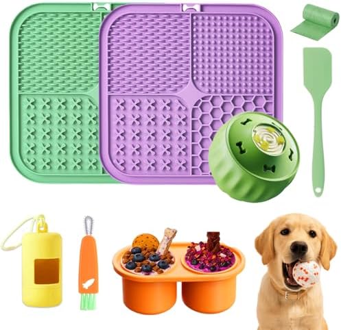 9-Piece Dog&Cat Lick Mat with Suction Cup Set, Frozen Treat Toy by Unknown