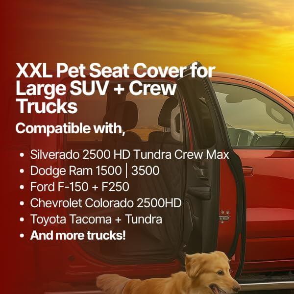Formosa Covers Deluxe Full-Size Truck Crew Cab Dog Seat Cover – Water-Resistant, Anchor-Secured Back Seat & Floor Protector – Fits F-150, Ram 1500, Silverado, Tundra CrewMax – XL 62″ × 94″, Black - Image 4