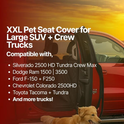 Formosa Covers Deluxe Full-Size Truck Crew Cab Dog Seat Cover – Water-Resistant, Anchor-Secured Back Seat & Floor Protector – Fits F-150, Ram 1500, Silverado, Tundra CrewMax – XL 62″ × 94″, Black - Image 4