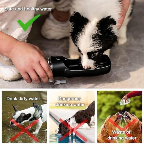Portable Dog Water Bottle, Foldable Water Bottle for Dog, Black, 12oz - Image 6