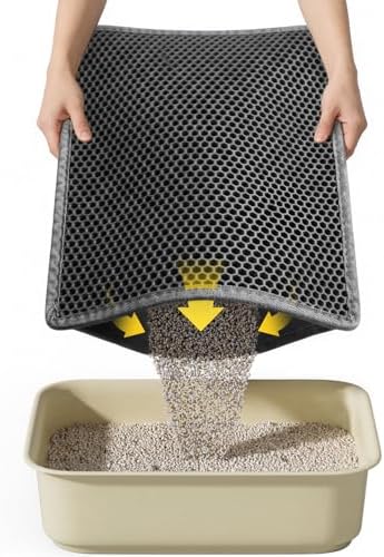 Cat Litter Mat, 15"X24", Waterproof, Easy to Clean (Black-1Pack) by Kaxionage