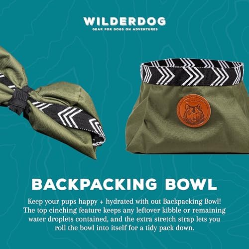 Wilderdog Backpacking Bowl - Holds Food & Water Up to 64oz - Olive - Image 3