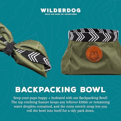 Wilderdog Backpacking Bowl - Holds Food & Water Up to 64oz - Olive - Image 3