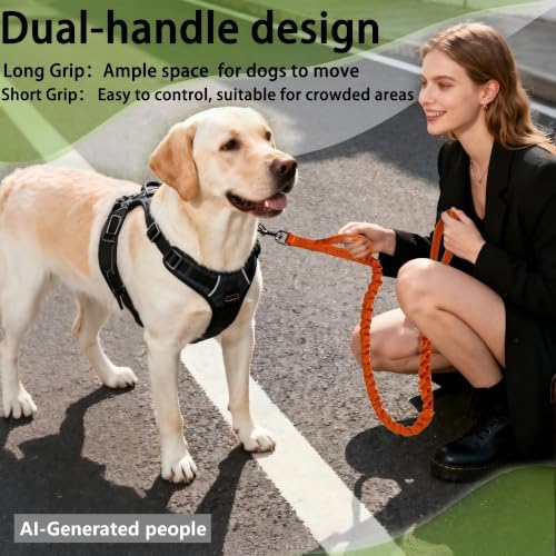 FOVRLZSE Bungee Dog Leash, Reflective Shock Absorbing, 4FT–5FT,Orange - Image 6