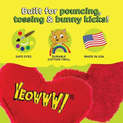 Yeowww! Catnip Hearrrt Attack Catnip Heart Cat Toy - 4 in toy for cats - 100% Stuffed with Premium Organically Grown, Made in USA - Image 6
