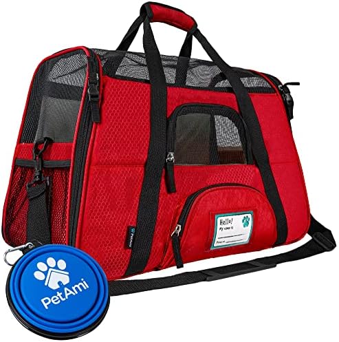 PetAmi Airline Approved Pet Carrier for Cats & Small Dogs, Large, Red by PetAmi
