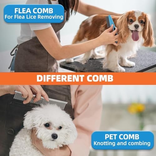 Dog Brush for Shedding,9 PCS in One Pet Slicker Hair Brush Kit with Pet Nail Clipper and File - Dog Cat Grooming Deshedding Undercoat Rake Brush Comb for All Small Large Dogs Cats Blue - Image 5