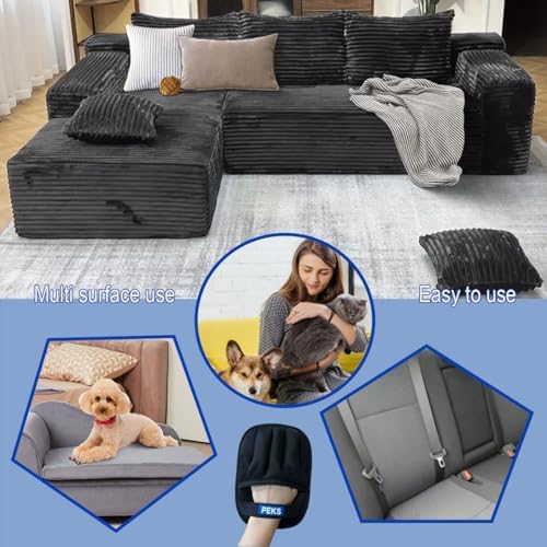 PEKS (2 Pcs) Pet Hair Remover Tool for Sofas, Car Seats, Bed, Couch, Clothing, Carpets. Newly Upgraded Reusable Electrostatic Brush, Pet Hair Removal Gloves for Dogs, Cats - Image 5