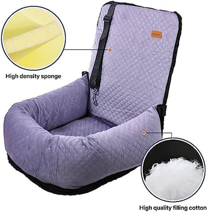 Dog Car Seat for Small Medium Dogs Pet Up to 40 lbs Purple - Image 3