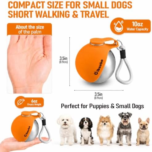 Cibaabo Portable Dog Water Bottle with Collapsible Silicone Bowl 10 oz - Image 4
