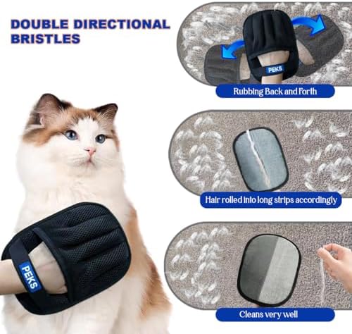PEKS (2 Pcs) Pet Hair Remover Tool for Sofas, Car Seats, Bed, Couch, Clothing, Carpets. Newly Upgraded Reusable Electrostatic Brush, Pet Hair Removal Gloves for Dogs, Cats - Image 7