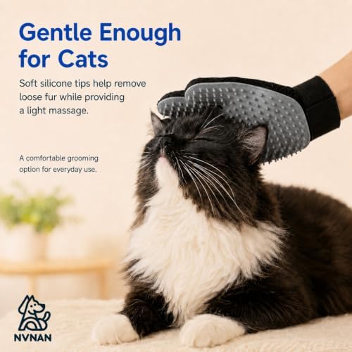 NVNAN Pet Hair Removal Glove for Dogs & Cats, 2-Pack Gray - Image 3
