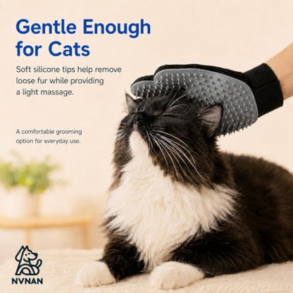 NVNAN Pet Hair Removal Glove for Dogs & Cats, 2-Pack Gray - Image 3