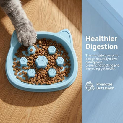Slow Feeder Dog Bowls, 2PCS Interactive Anti-Choking Dog Food Bowls, Puzzle Maze Food Bowl Slow Feeding Bloat Stop, Non-Slip Slow Eating Pet Bowl for Small Medium Large Dogs & Cats (Blue,Gray) - Image 3
