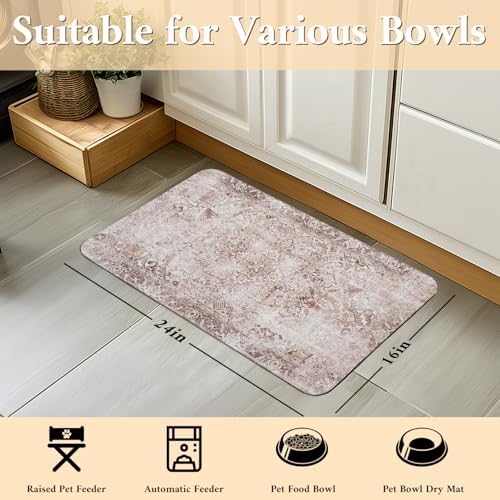 Dog Food Mat for Floors Waterproof Quick Dry Pet Placemat Cat Feeding Bowls Mats for Food and Water, Eco-Friendly Dog Accessories Diatomite Pets Supplies 16" X 24" - Image 6
