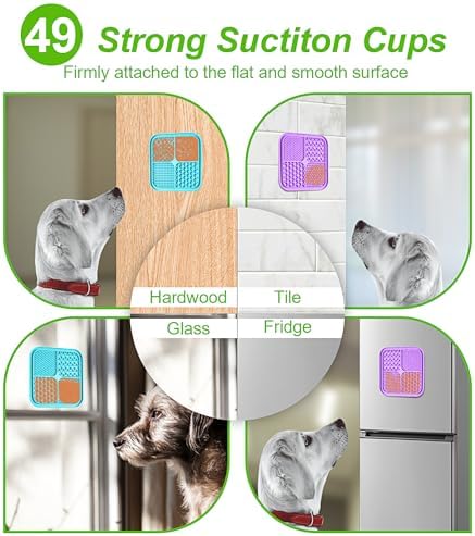 LUKITO 3PCS Lick Mat for Dogs and Cats, Licking Mat with Suction Cups for Anxiety Relief, Cat Peanut Butter Lick Pad for Boredom Reducer, Dog Enrichment Toy, Dog Lick Mat for Bathing Grooming - Image 6