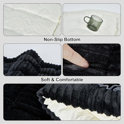 Backseat Pet Bed Mat Non-Slip Dog Car Seat Cover Scratch Chew Resistant Dog Blanket for SUVs, Trucks & Sedans 23" x 51" Easy Clean Comfortable Car Travel Pet Pad, Pure Black - Image 2