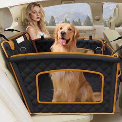 Dog Car Seat for Large Dog with Sturdy Fiberglass Support & Hard Bottom by Unknown