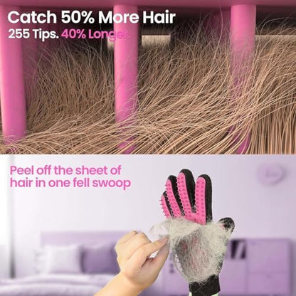 Pet Hair Removal Glove with 255 Silicone Tips for Dogs & Cats, Right Pink - Image 3