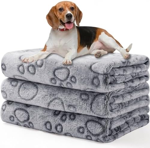 Luciphia Dog Blanket 3 Pack, Soft Cozy Fleece Throw for Puppy Cat,41"x31" by luciphia