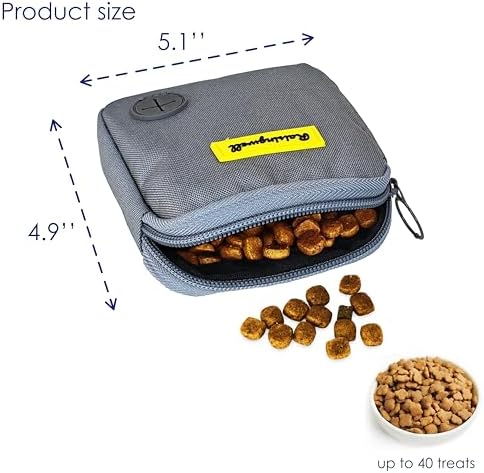 Dog Treat Pouch for Pet Walking and Training with Clicker Poop Bags Small Fanny Zipper Pack Holder for Puppy Snack Dispenser Kit for Leash and Outdoor Use （Gray） - Image 2