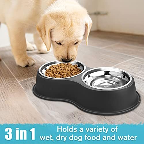 Epetslove Stainless Steel Dog Bowls Double Non-Slip Dog Water and Food Bowl - Image 5
