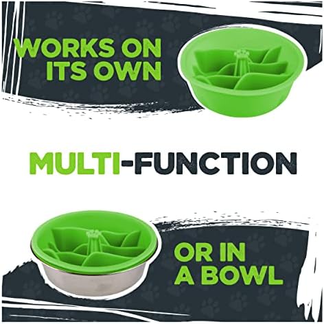 Mighty Paw Slow Feeder Dog Bowls | Interactive Dog Bow Insert - Silicone Puzzle Feeder Insert - Medium for All Sized Breeds (7" x 2") - Image 5