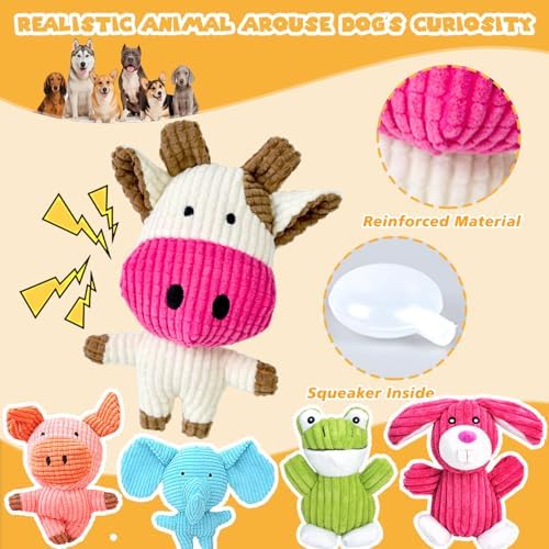 MRSOHRET Dog Toys Squeak, Tough Plush Puppy Chew Toy for Aggressive Chewers - Image 3