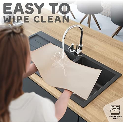 Dog Food Mat - Raised Edges Dogs Mat for Food and Water Prevent Spill, Waterproof Cat Food Mats Protect Floors, Easy Clean Dog Bowl Mats for Food and Water, Silicone Pet Food Tray - Image 7