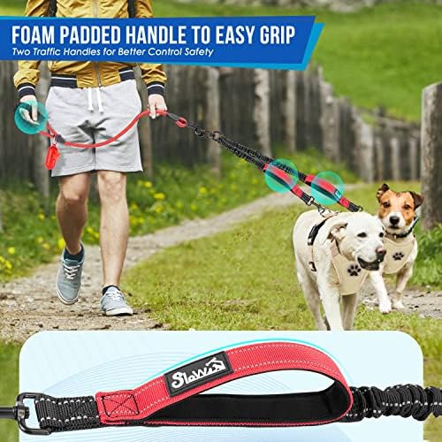 SlowTon Double Leash for Two Dogs, No Tangle & with Two Handles, Red L - Image 3
