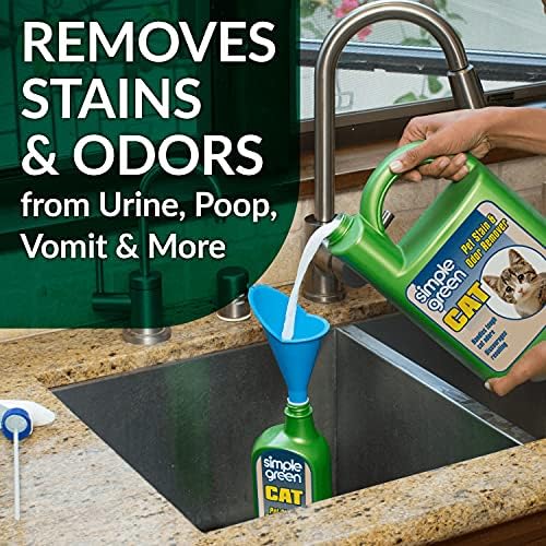 Simple Green Cat Stain & Odor Remover - Enzyme Cleaner for Cat Urine, Feces, Blood, Vomit (1 Gallon Refill) (Pack of 2) - Image 3